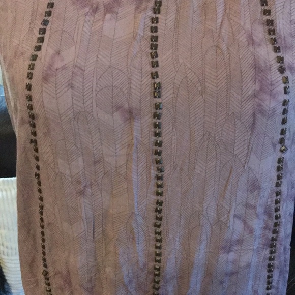 Akualani Mauve Sleeveless Studded Drop Waist Mini Dress Size M - Picture 3 of 8